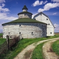 A round barn near Greensburg in Decatur County, Indiana