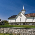 The Star Barn, adjacent to SR 283 near Harrisburg, Pennsylvania, was built in 1872 and is a five-bay, Gothic Revival framed building with a large cupola.