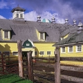 The large dairy barn on the Valent Farm near Salamanca in New York State was built in 1913.