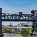 The Carter Road Bridge is one of more than twenty historic bridges over the Cuyahoga River in Cleveland