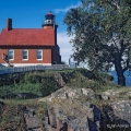 The Eagle Harbor Lighthouse in Keweenaw County in the Upper Peninsula of Michigan