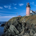 The West Quoddy Head Lighthouse near Lubec, Maine