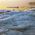 Sheets of ice are piled near the shoreline of Lake Erie near the Marblehead Lighthouse in Ottawa County.