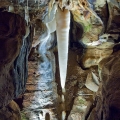 The Crystal King at Ohio Caverns in Champaign County is the largest free-hanging stalactite in Ohio. The Crystal King is five feet long, weighs 400 pounds, and is estimated to be 200,000 years old.
