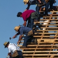 Amish Carpenters at Barn Raising, Holmes County