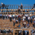 Amish barn raising, near Fredericksburg, Ohio