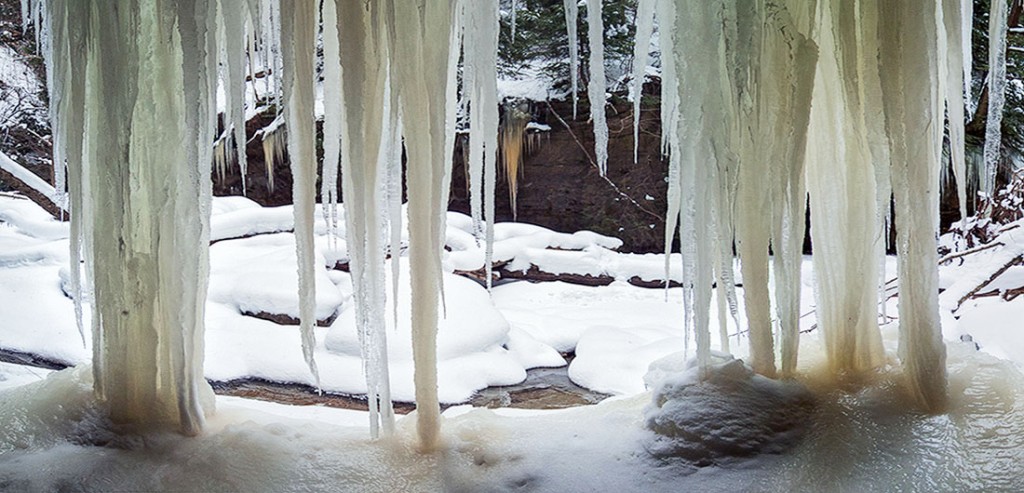 Icicles Panorama, Stebbins Gulch, Holden Arboretum