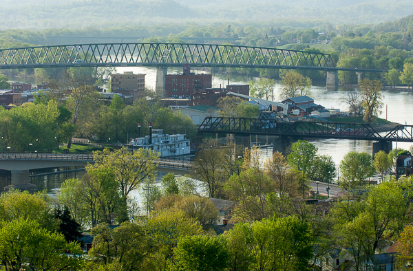 A view of Marietta  from Harmar Heights above the Muskingum River.